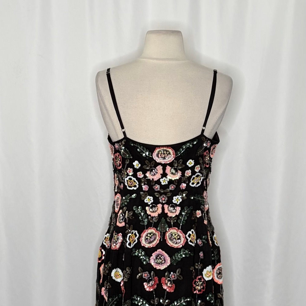 NEEDLE & THREAD Black Sequin Embellished Dress Beaded Party Special Occasion 8 - Picture 10 of 14